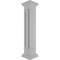 Ekena Millwork 8"W x 48"H Corner Newel Post with Panel, Flat Capital & Base Trim (Installation kit included) NWL08X48CPF0B0 - alternate 8